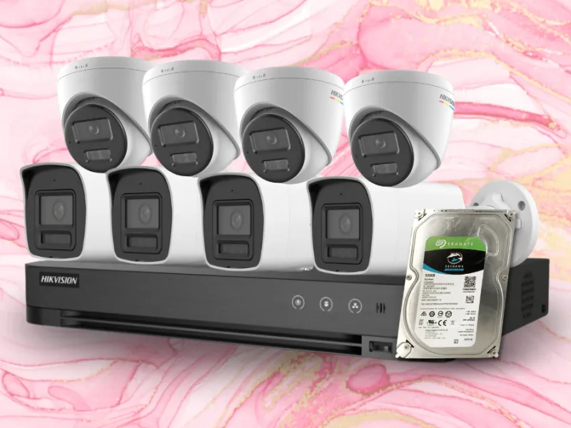 Paket 8 Kamera IP Hikvision 4MP Full Color Audio