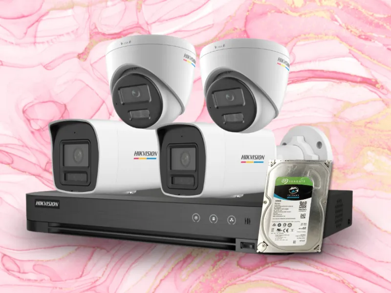Paket 4 Kamera IP Hikvision 2MP Full Color Audio