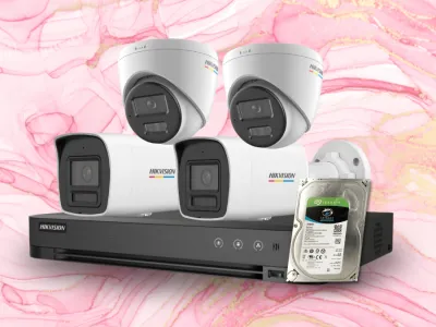 Paket 4 Kamera IP Hikvision 4MP Full Color Audio